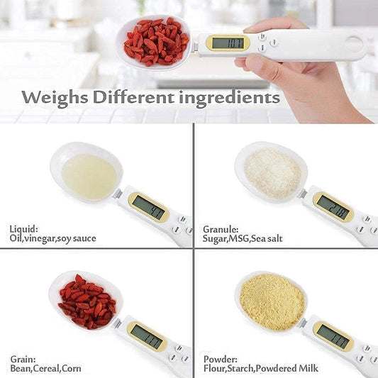 MOKIGA Digital Spice Spoon Food Small Scale LCD Display Weighing Measuring Cooking Ingredients Tare Function Measure for Tea Coffee Flour Spices