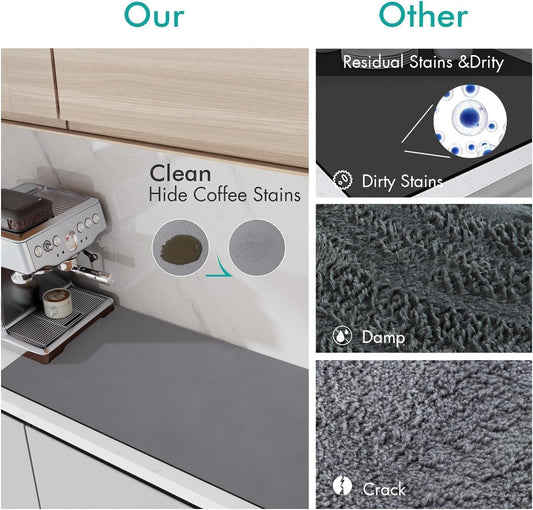 ECO METRIX Kitchen Utensil Dish Drying Mat | Quick Dry Water Absorbent mat | Placemat for Dish Drying with Non-Slip Rubber Backed | Super Draining Mat for Kitchen (1)