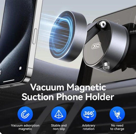 Vacuum Magnetic Suction Phone Holder (All iPhones, Android & GPS Devices and Cases Compatible)