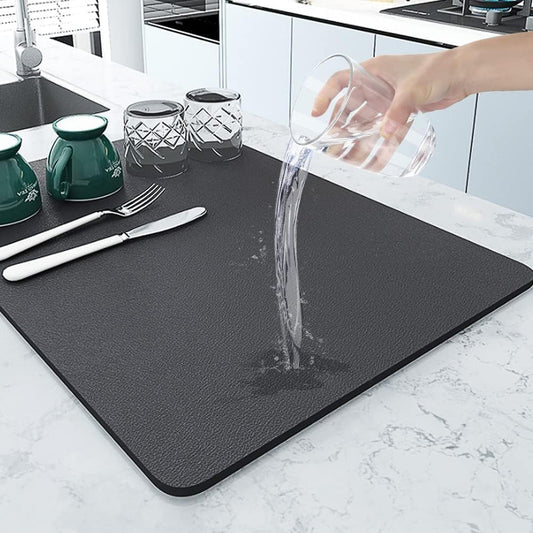 ECO METRIX Kitchen Utensil Dish Drying Mat | Quick Dry Water Absorbent mat | Placemat for Dish Drying with Non-Slip Rubber Backed | Super Draining Mat for Kitchen (1)