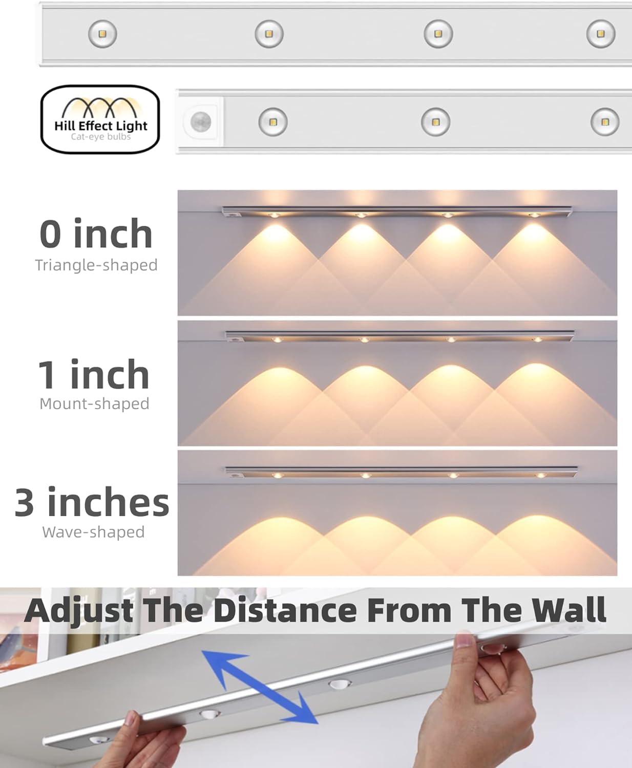 One94Store Plastic 40cm Motion Sensor Under Cabinet LED, 1200mAh Battery, Dimmable USB Rechargeable Closet Lamp, Wireless Stick-On for Wardrobe, Kitchen, Stairs (Pack of 1) Yellow