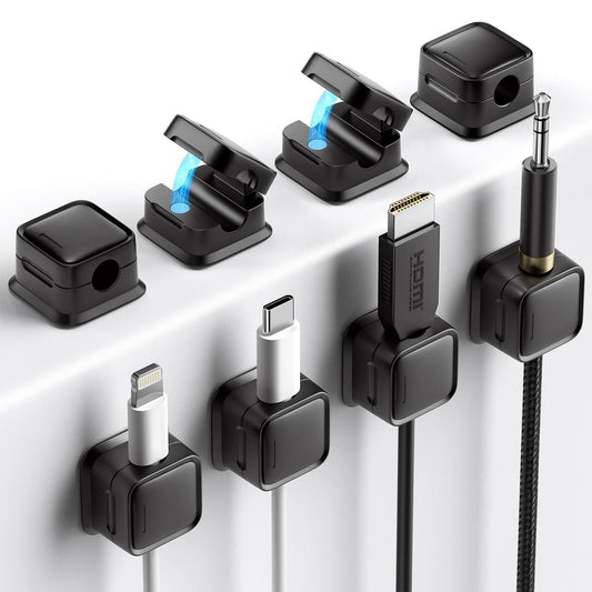 Organizer, Cable Smooth Adjustable Easy Secure Cable Management (Pack of 6 Cord)