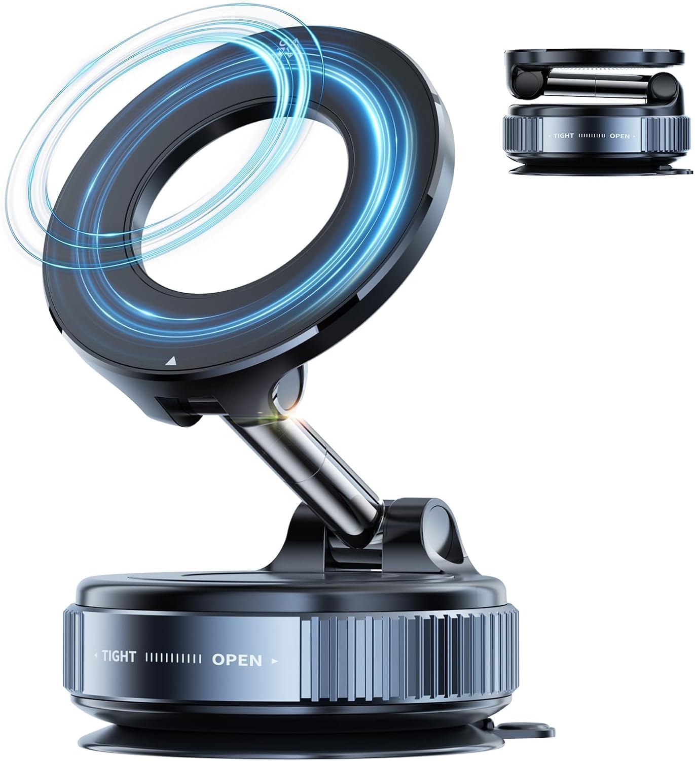 LACOLANE K007 Magnetic Phone Holder – 360° Vacuum Suction Cup Mount for Car, Gym, Mirror, Shower – Foldable Adjustable Stand – Universal Mobile Holder Compatible with All Phones