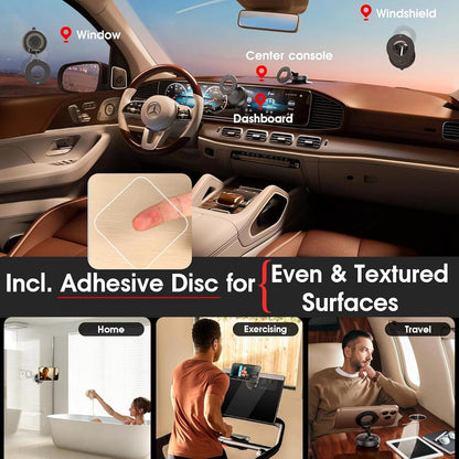 LACOLANE K007 Magnetic Phone Holder – 360° Vacuum Suction Cup Mount for Car, Gym, Mirror, Shower – Foldable Adjustable Stand – Universal Mobile Holder Compatible with All Phones