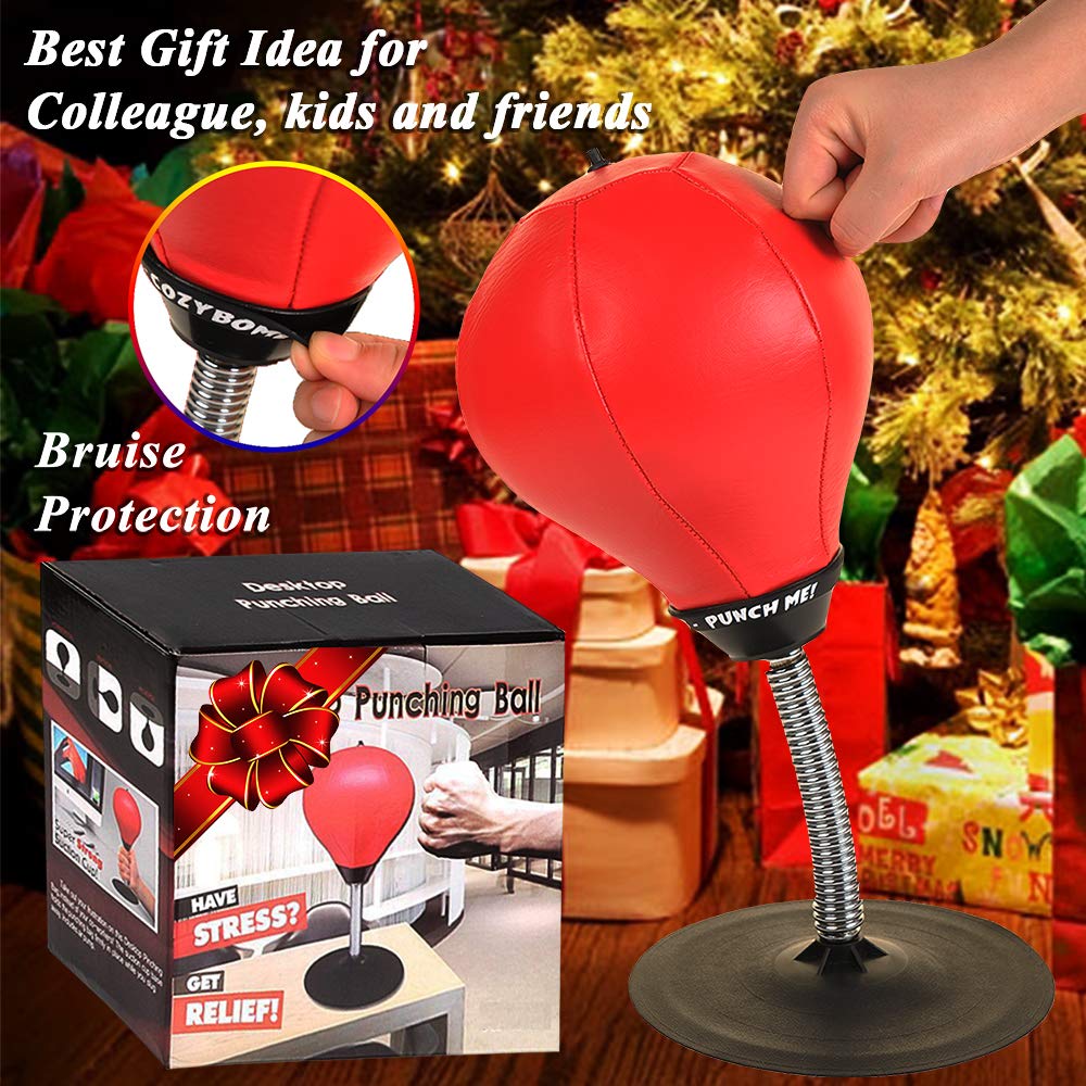 CozyBomB Free Standing Desktop Punching Bag Stress Buster Relief with Stand Boxing Punch Ball with Suction Cup to Reflex Strain and Tension Toy's for Boy's