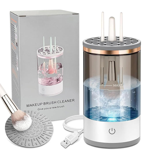 CreaCare Plastic Handle Electric Makeup Brush Cleaner - Efficient Electric Makeup Brush Cleaner Machine for Thorough Brush Cleaning, Ideal for Makeup Artists & Enthusiasts, Black