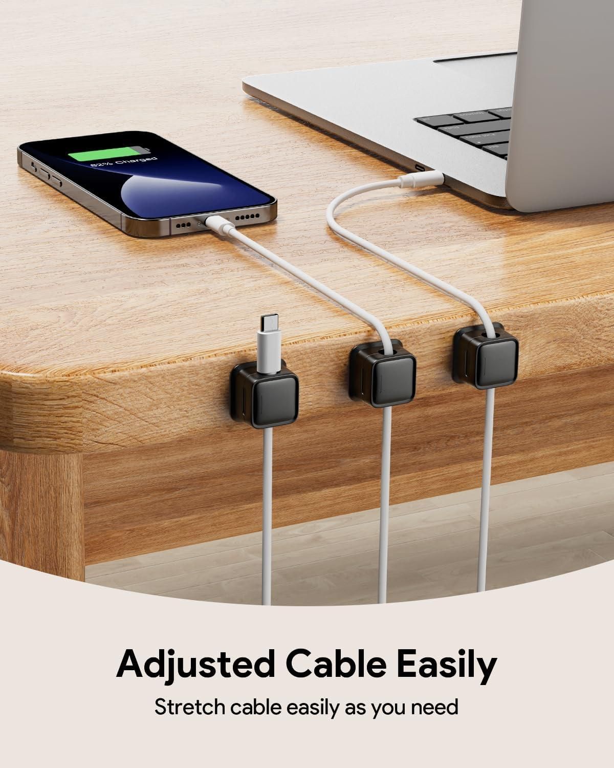 Organizer, Cable Smooth Adjustable Easy Secure Cable Management (Pack of 6 Cord)